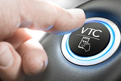 Un bouton avec VTC inscrit dessus