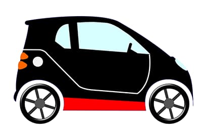 Une voiture sans permis noire dessinée