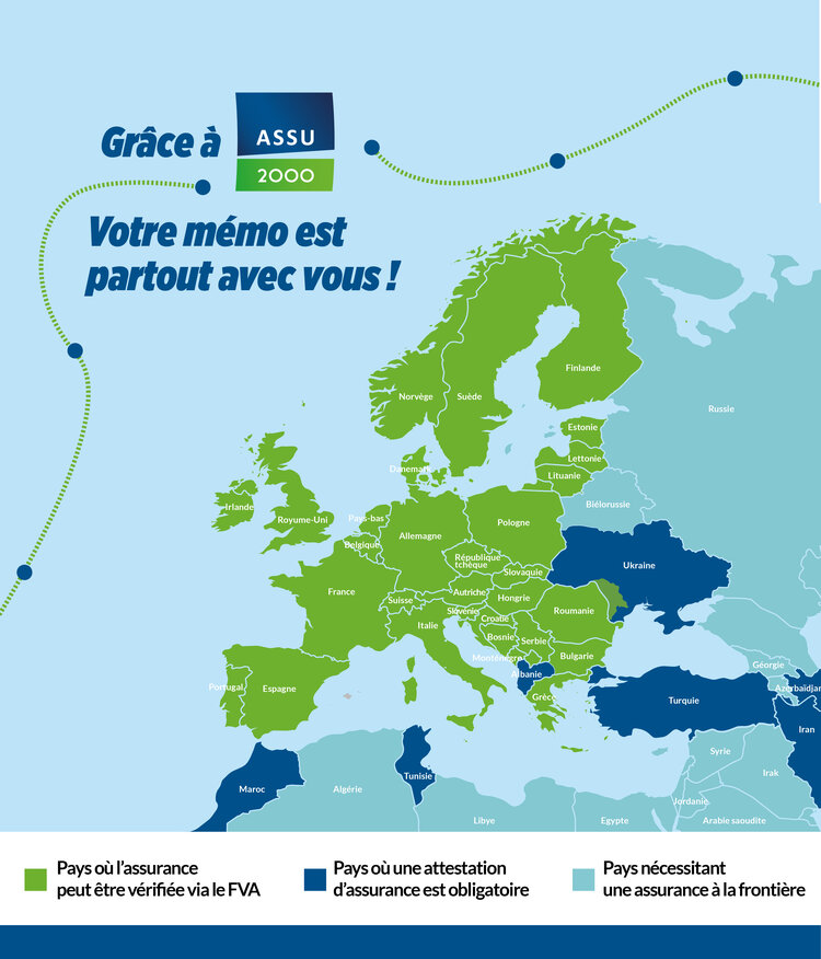 Carte des pays d'Europe, du Maghreb, et du Moyen-Orient
